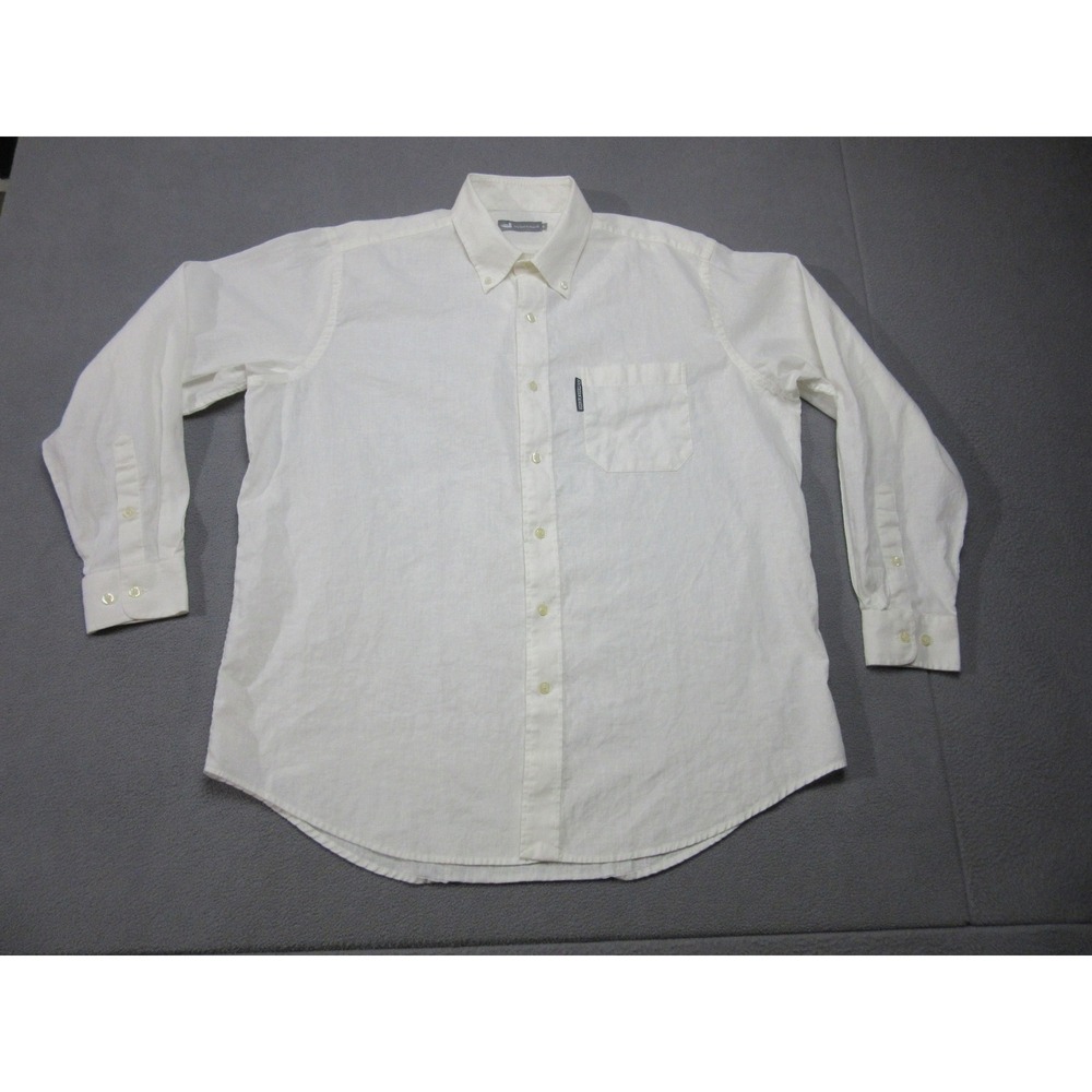 Southern Marsh Shirt Mens Medium White Button Down Long Sleeve Light Cotton